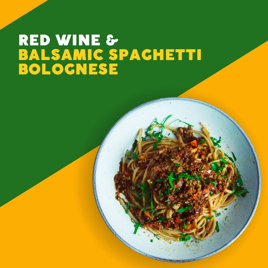 Red Wine & Balsamic Spaghetti Bolognese - Joshua Meals