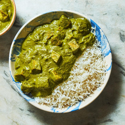 Creamy Palak Paneer with Steamed Rice - Freshly Cooked at Joshua Meals